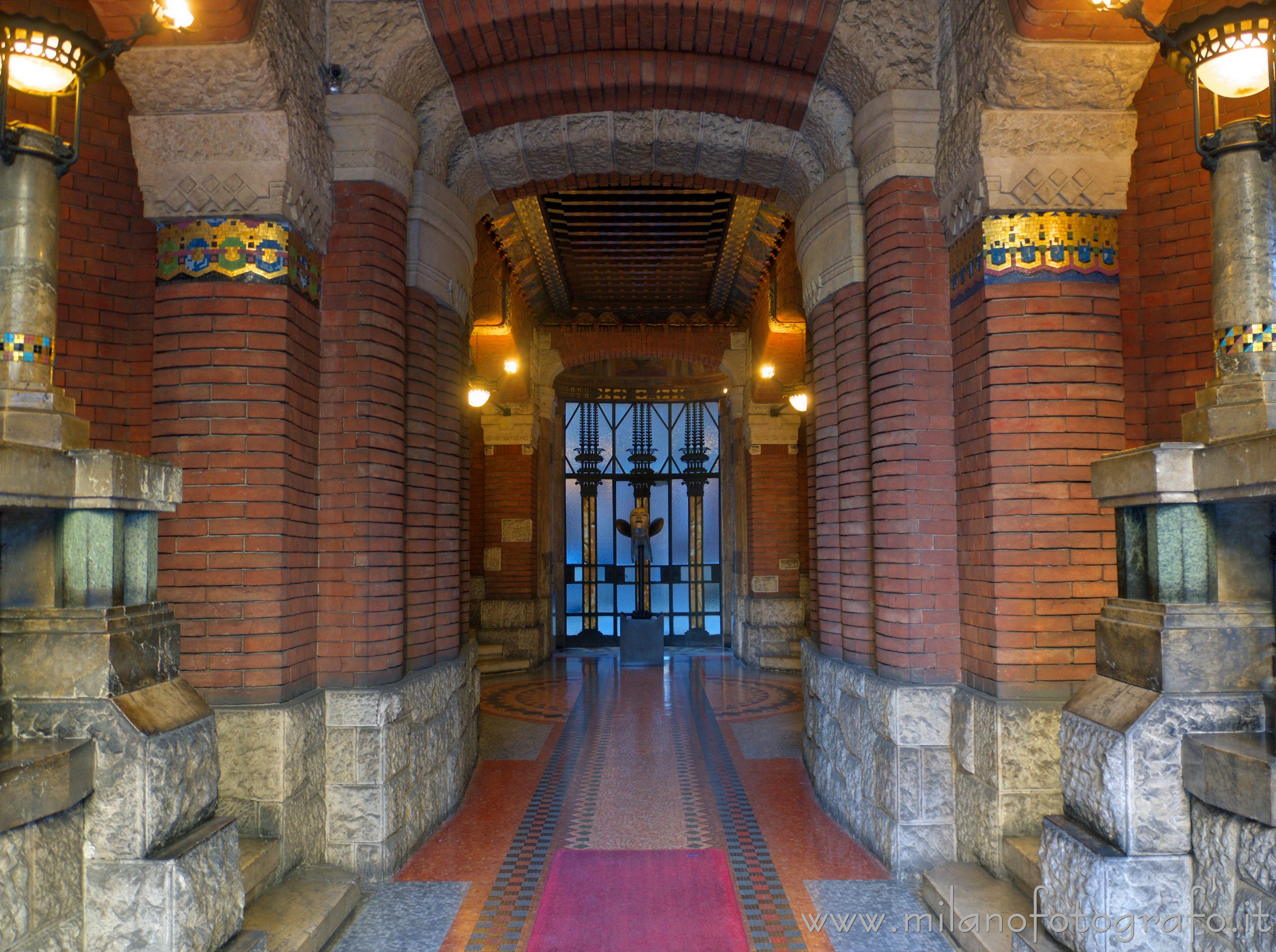 Milan (Italy) - Entrance hall of  Berri Meregalli palace in the Quadrilateral of Silence